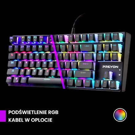 Tastierë Preyon Red Blitz Claw Gateron Red, US, e zezë