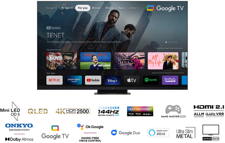 Televizor TCL 65C935, 65" (164cm), 4K UHD, titan