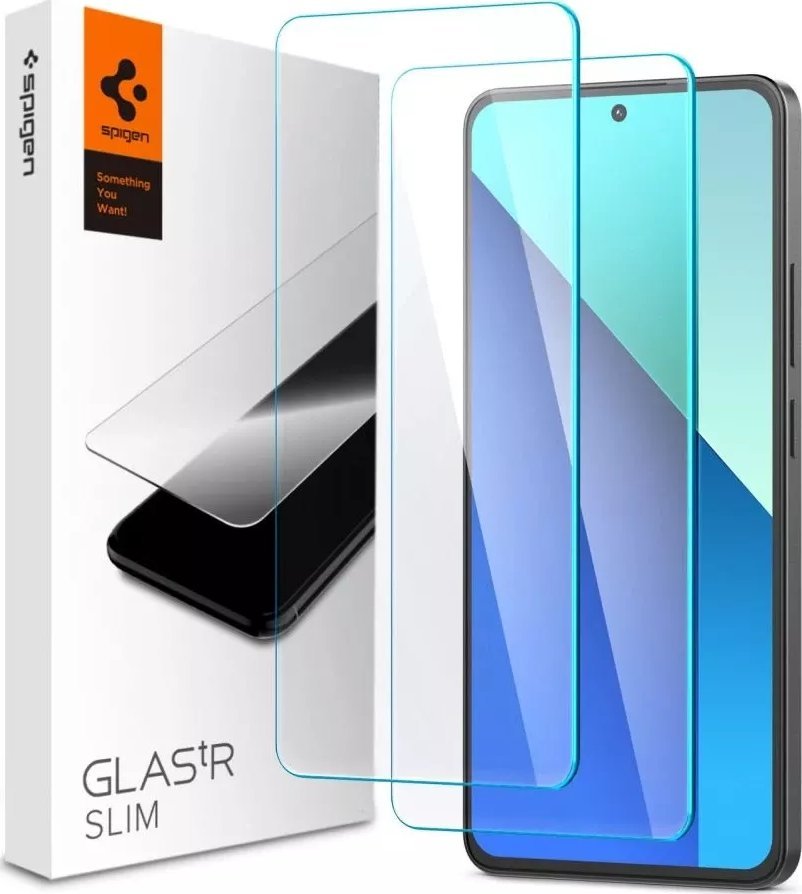 Mbrojtës ekrani Spigen Glass TR Slim për Xiaomi Redmi Note 13, xham i temperuar, 2 copë, transparent