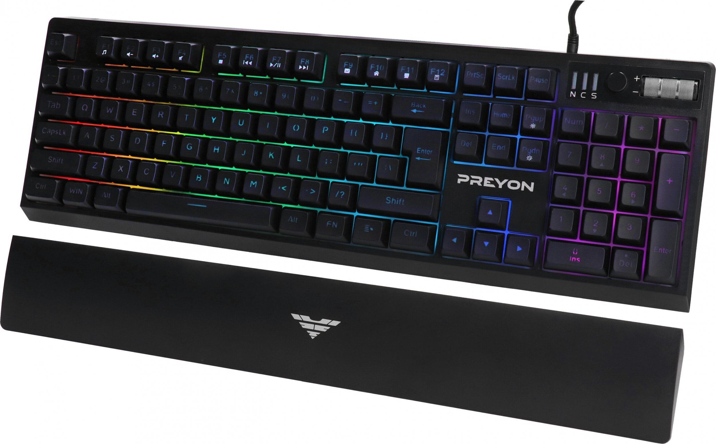Set tastiere gaming Preyon Long Claw Alpha, 104 taste, RGB, me mouse pad Falcon Speed XL, i zi