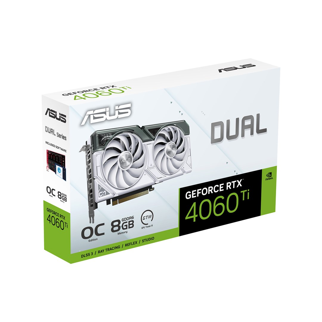 Kartelë grafike ASUS Dual -RTX4060TI-O8G-WHITE NVIDIA GeForce RTX 4060 Ti 8 GB GDDR6