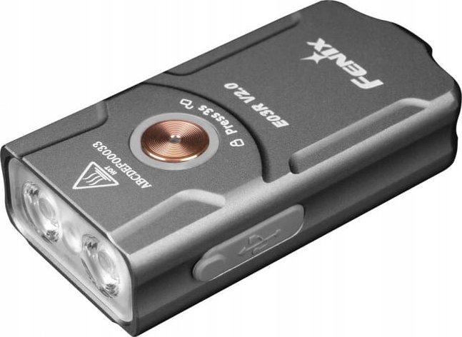 Dritë çelësash Fenix E03R V2.0, 500 lumens, USB C, gri
