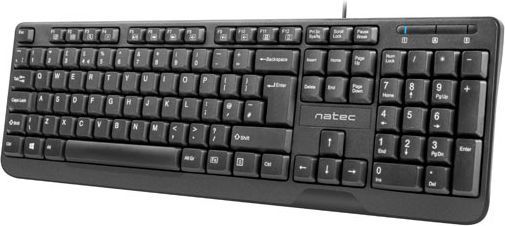 Tastierë e hollë Natec Trout me kabllo,US (NKL-0967),e zezë