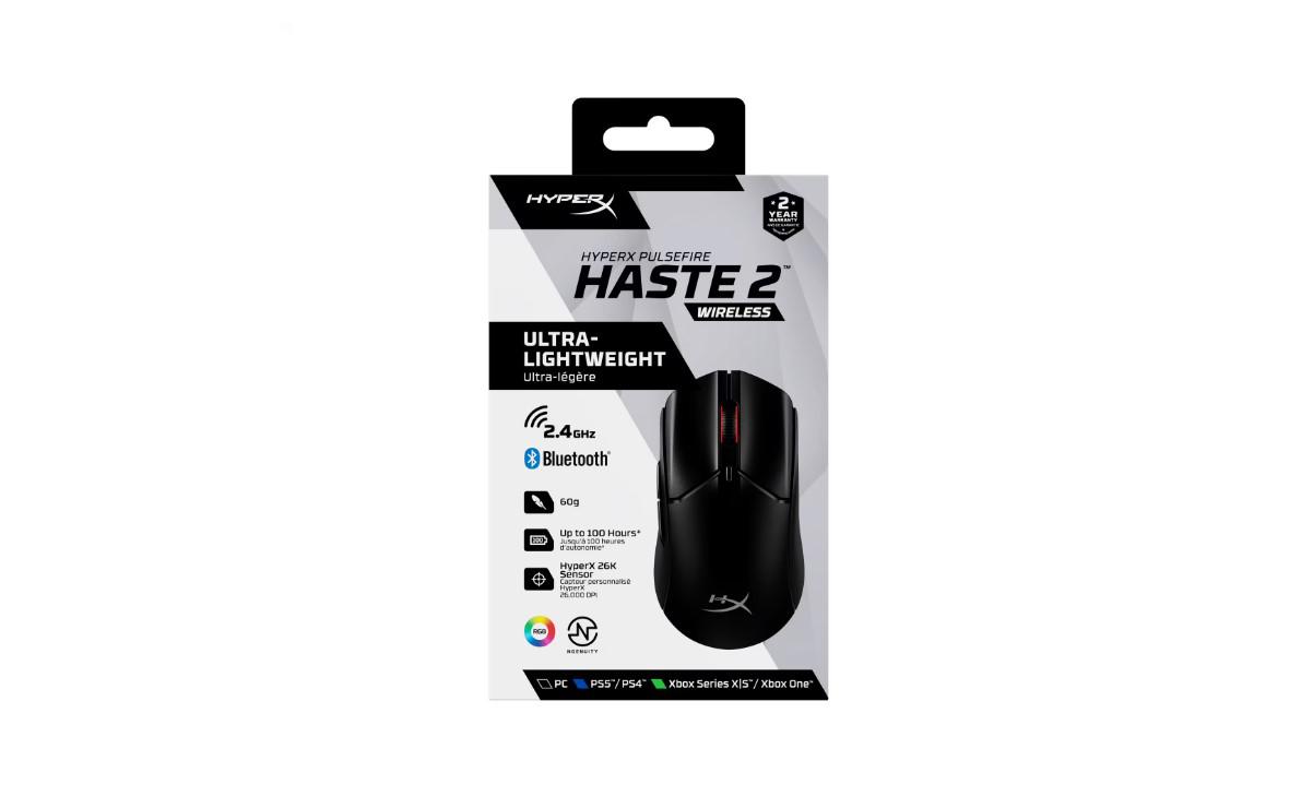 Mouse gaming HyperX Pulsefire Haste 2, me fije, sensor 26K DPI, i zi