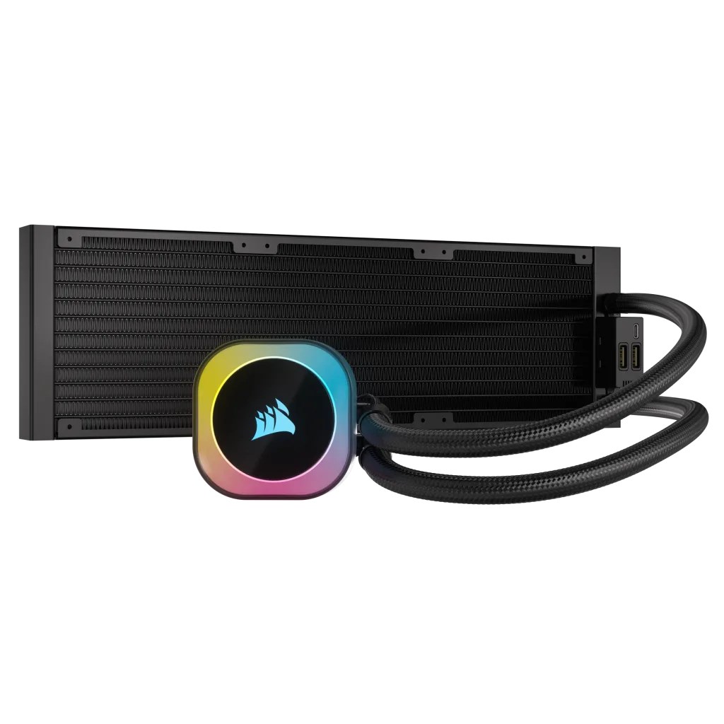Ftohës me ujë Corsair H150I, 12 cm, i zi