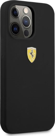 Mbështjellës telefoni Ferrari FESSIHMP13XBK për iPhone 13 Pro Max, silikon, MagSafe, i zi