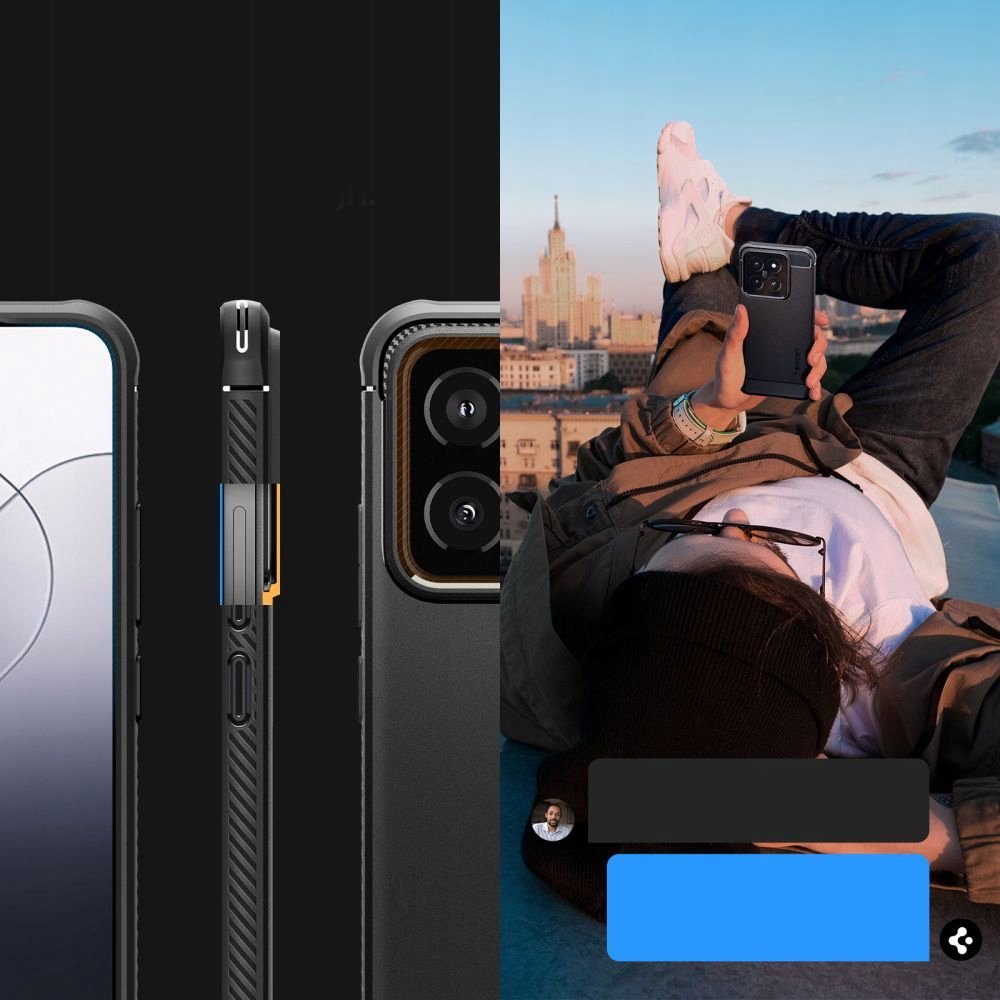 Mbulesë telefoni Spigen Rugged Armor, Xiaomi Redmi Note 13 5G, TPU, e zezë matte