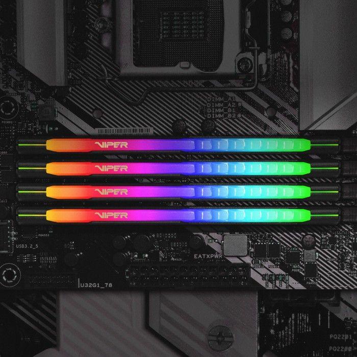 Memorie Patriot Viper Steel RGB, DDR4, 64 GB, 3600 MHz, CL20, PVSR464G360C0K