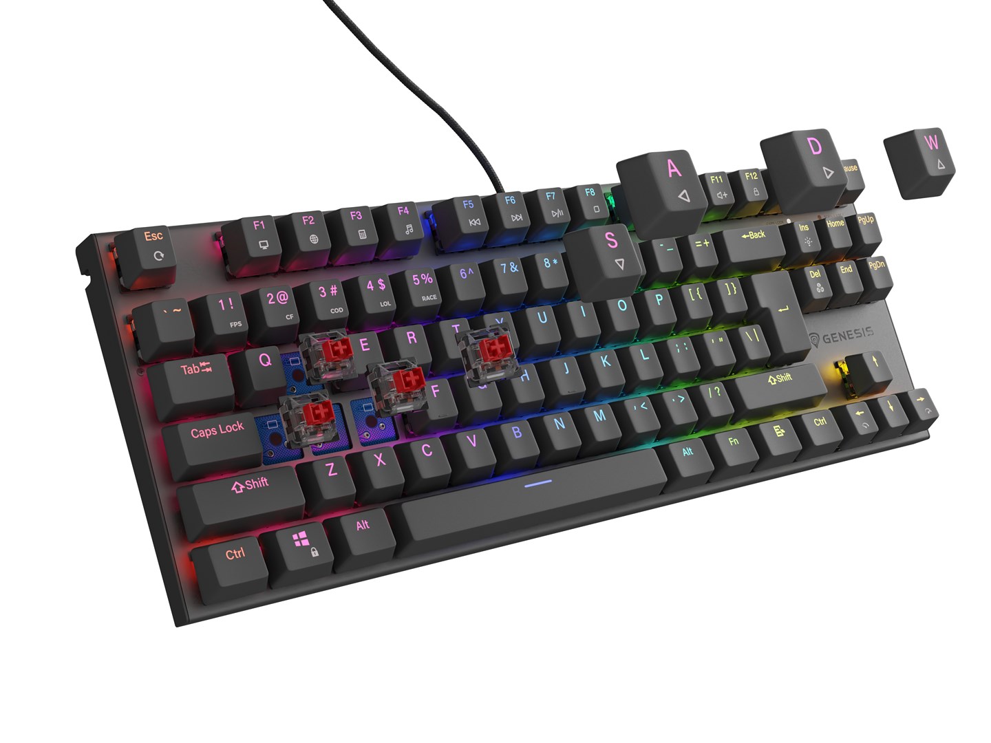 Tastierë Genesis Thor 303 TKL RGB, e zezë