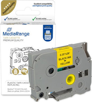 Kasetë shirit etiketash MediaRange TZ-621 TZe-621, 9mm x 8m, i zi në të verdhë