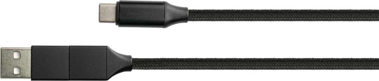 Kabllo karikimi Python Adapter PY-USB002S, USB A në USB C, 60W, 1m, e zezë
