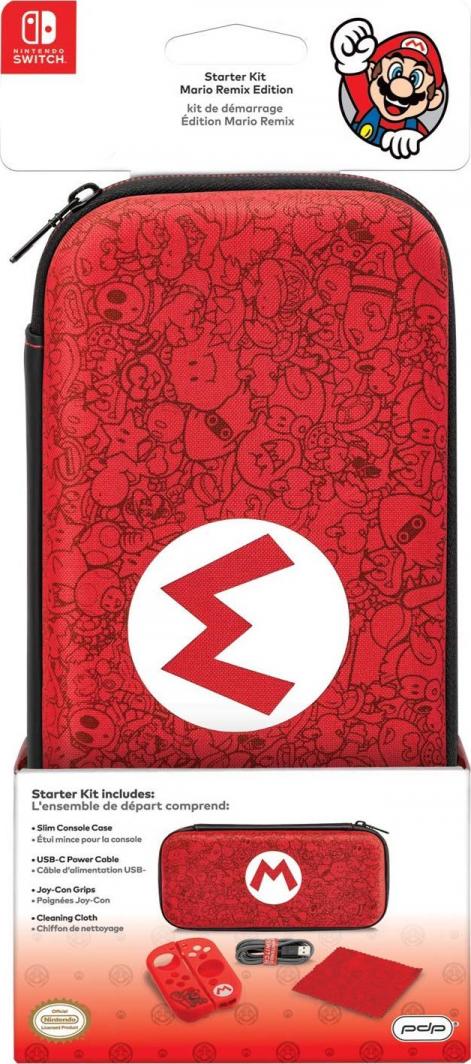 Set aksesorësh PDP Starter Mario Remix Edition (Nintendo Switch), i kuq