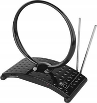 Antena e brendshme Emos CITY RING C550, DVB T2 DAB FM, filter LTE 4G 5G, e zezë