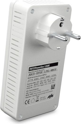 Adapter powerline AVM FRITZ 1260E, WLAN Mesh, Gigabit LAN, i bardhë
