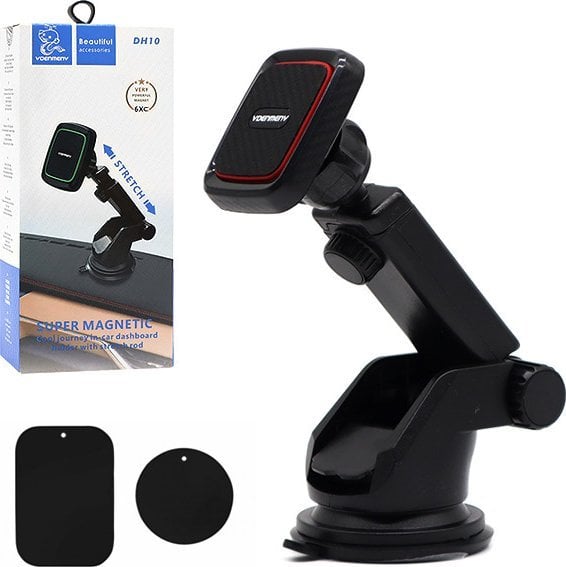 Mbajtës magnetik për makinë Denmen DH10, për kokpit dhe bord, për smartphone, i zi
