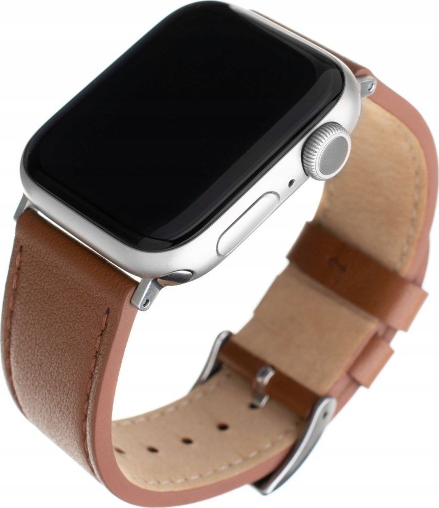 Rrip dore për smartwatch FIXED Leather Strap, për Apple Watch 42 mm 44 mm 45 mm, lëkurë, kafe