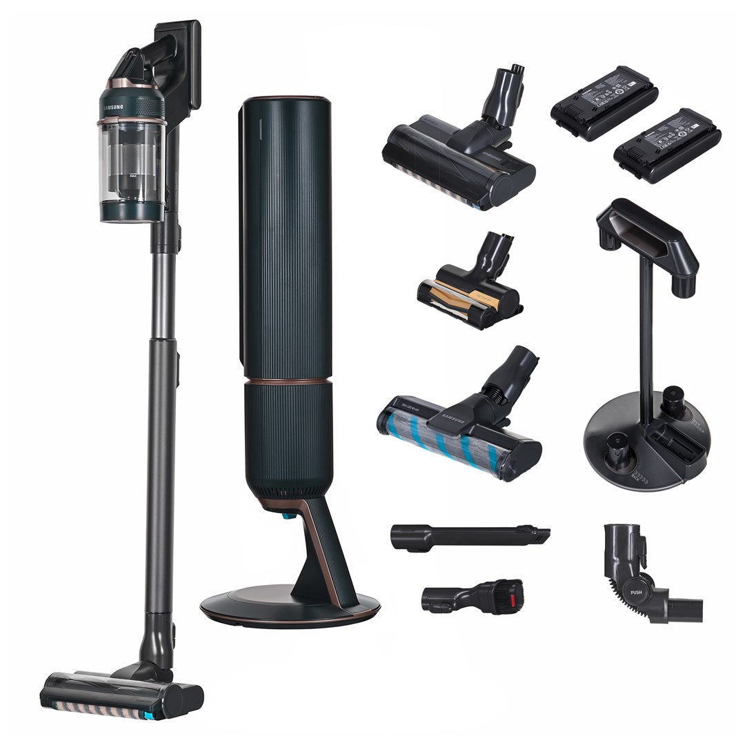Fshesë me korrent vertikale Samsung Bespoke Jet Plus VS20B95943N, pa kabëll, stacion pastrimi All in One, jeshile