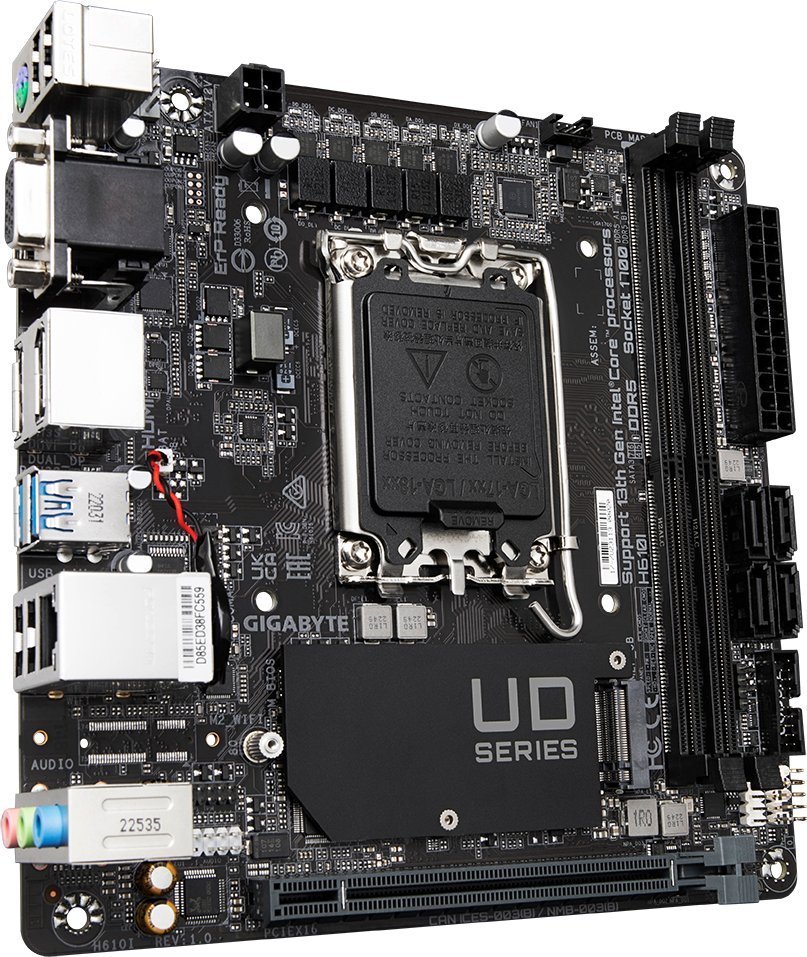 Pllakë amë Gigabyte H610I, DDR5, M.2 NVMe, e zezë