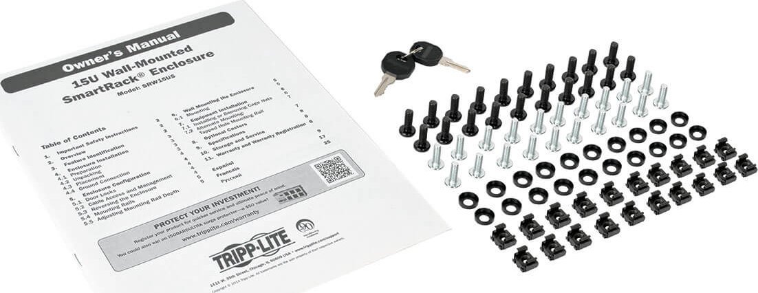 Kabinet rrjeti Tripp Lite SRW15US, montim në mur, 15U, 19", i zi