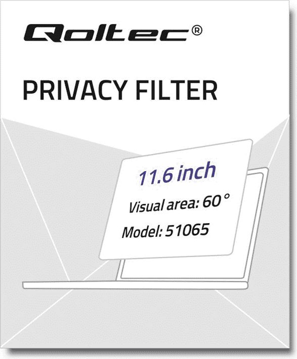 Folie mbrojtëse privatësie Qoltec 51065 për MacBook Air 11.6", 16:10, transparente