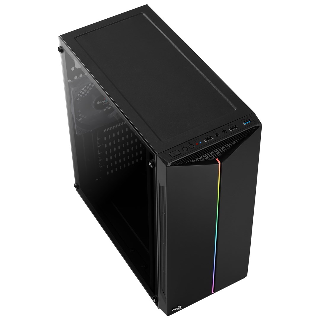 Kasë kompjuteri Aerocool Split ACCM-PV18012.11, midi tower, RGB LED, e zezë
