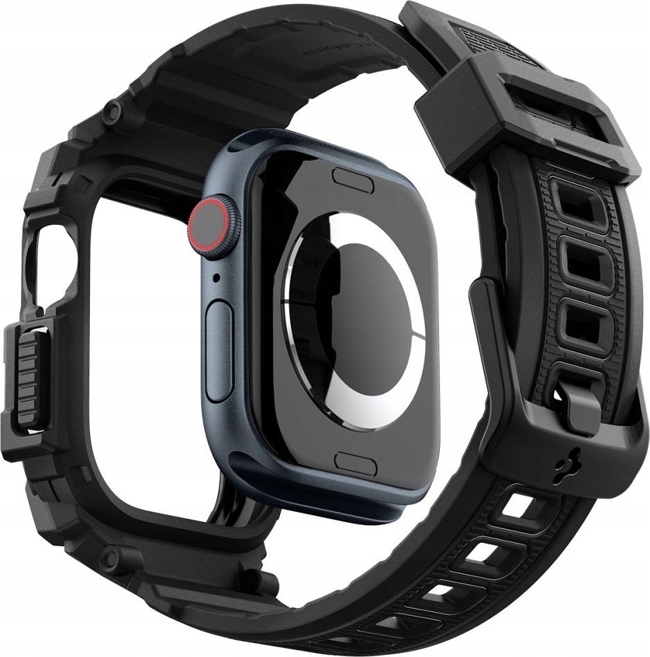 Rrip mbrojtës për orë Spigen Rugged Armor Pro, për Apple Watch 10 46mm, TPU, i zi mat