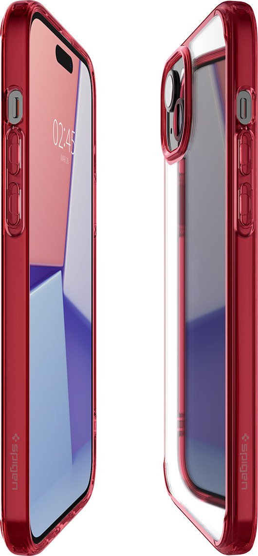 Maskë telefoni Spigen Ultra Hybrid për iPhone 15 Plus, transparente, red crystal