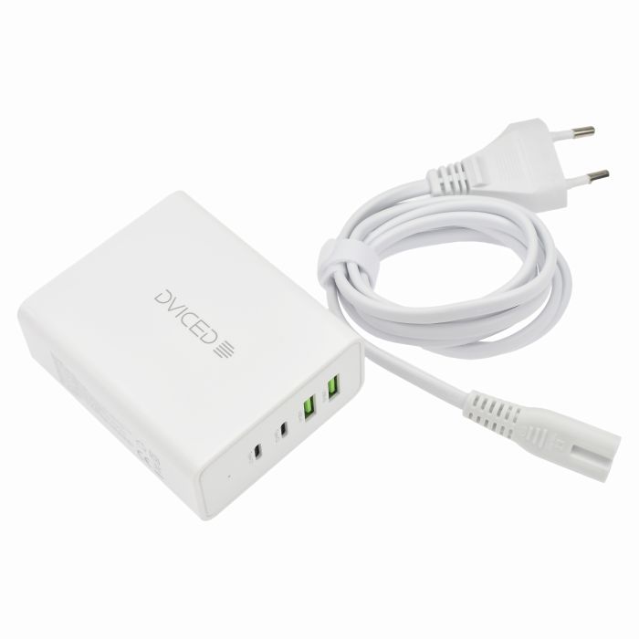 Dviced Desktop Charger 100W GaN 2 USB-A, 2 USB-C EU, White