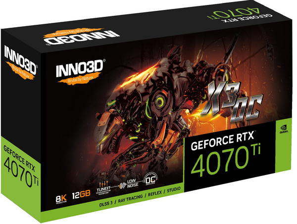 Kartë grafike Inno3D NVIDIA GeForce RTX 4070 Ti, OC, 12 GB GDDR6X