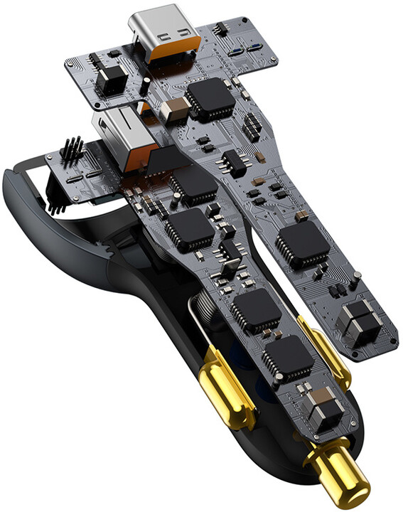 Karikues makine Baseus  1x USB-A, 2x USB-C, Quick Charge ™ 5, 160W, gri + kabllo Xiaomi USB-C 