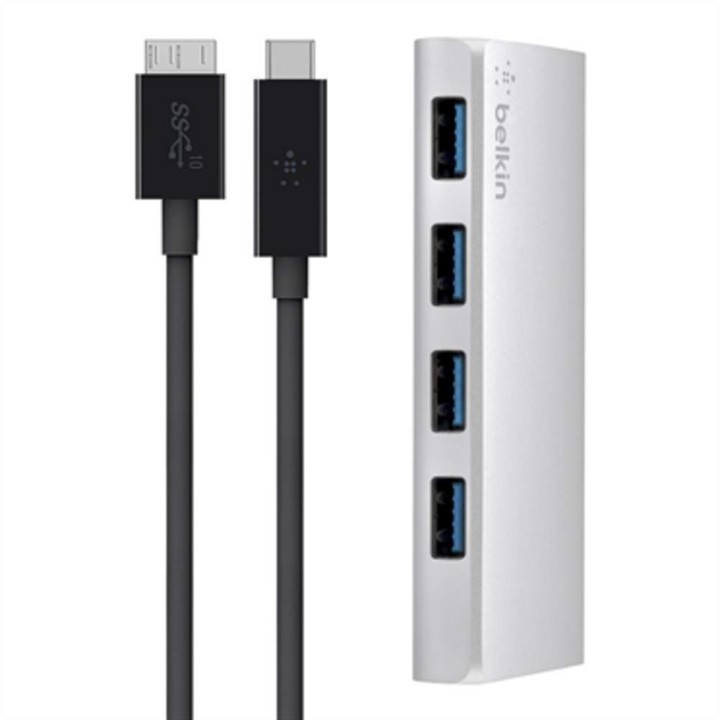 USB 3.0, Belkin, 4 Porte Hub + kabllo USB-C
