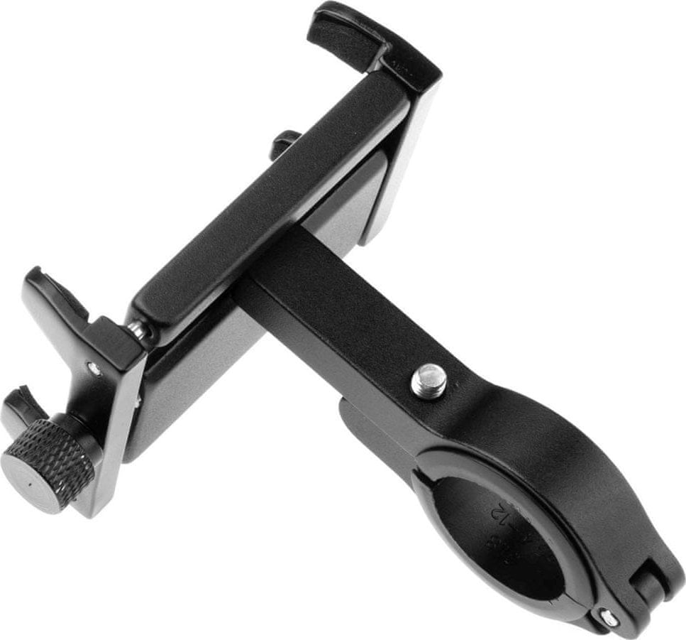 Mbajtës telefoni Bikee Fixed ALU, për biçikletë dhe motoçikletë, rrotullim 360°, i zi