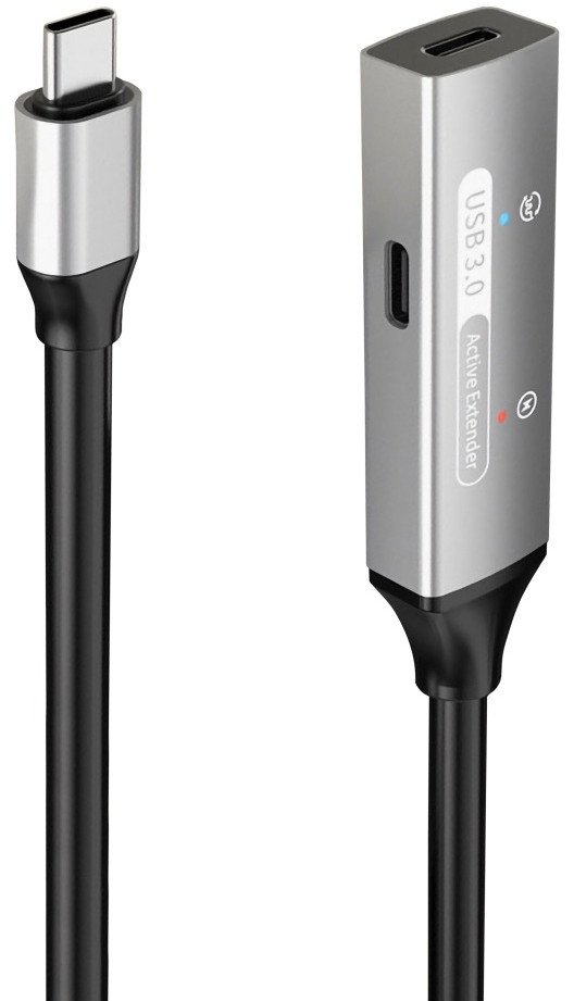 Kabllo zgjatues PremiumCord Active USB C, 5 m, USB 3.2 Gen 1, gri
