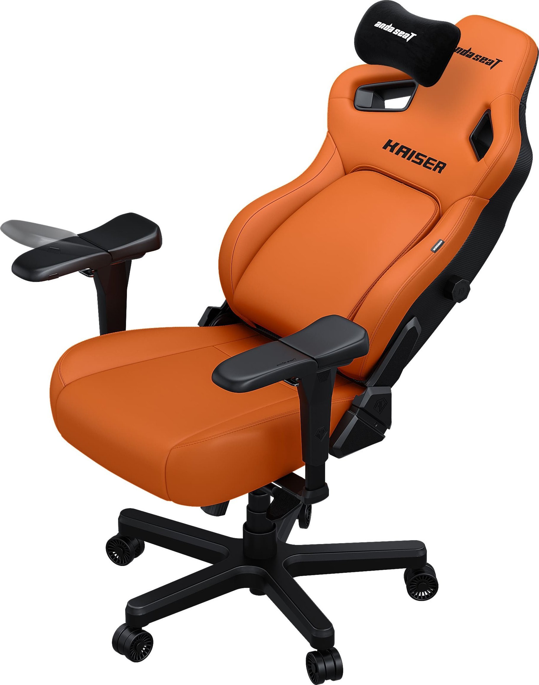 Karrige gaming AndaSeat Kaiser 4 Blaze Orange, madhësia L, lëkurë PVC premium, portokalli