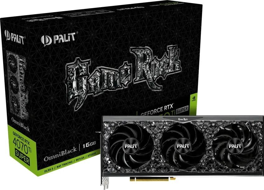 Kartelë grafike Palit GeForce RTX 4070 Ti SUPER GameRock OmniBlack 16GB GDDR6X