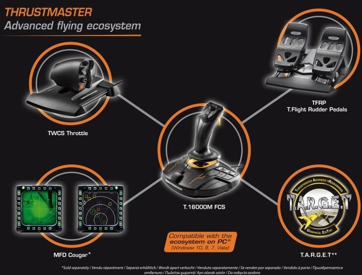 Joystick Thrustmaster me pedale T.16000M