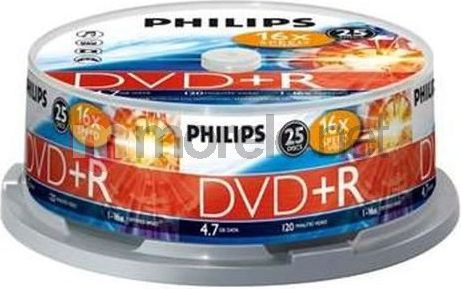 Disqe DVD+R Philips DR4SB25F, 4.7GB, 16x, 25 copë