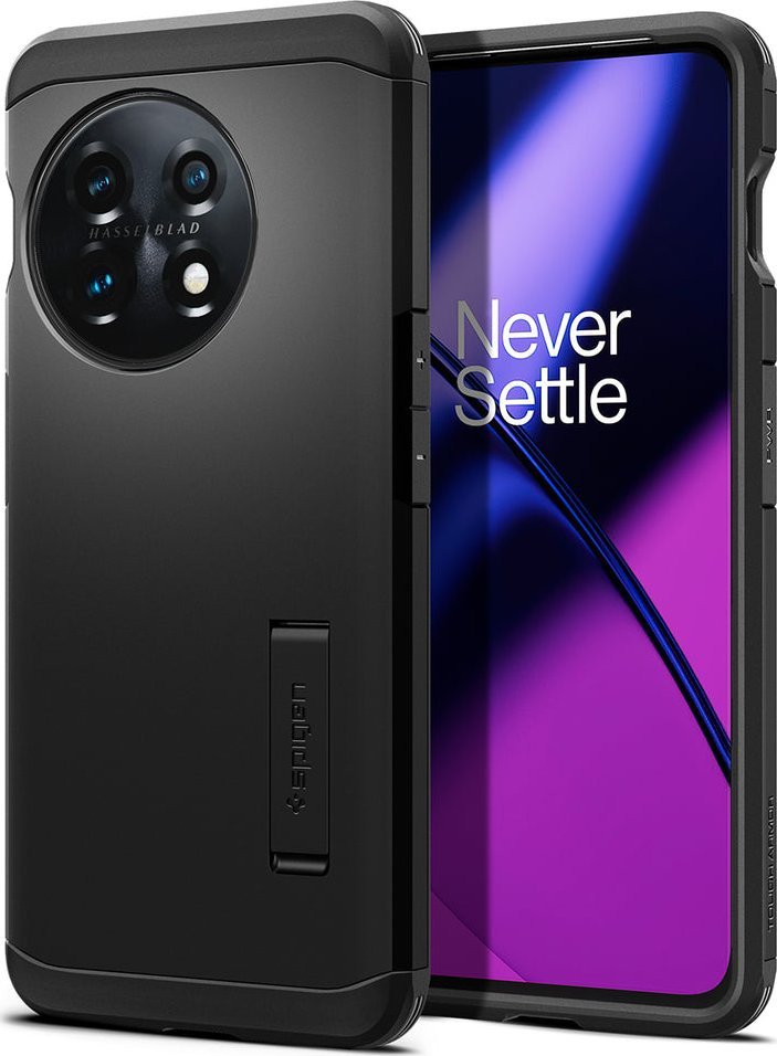 Mbështjellës telefoni Spigen Tough Armor për OnePlus 11, rezistent ndaj goditjeve, i zi