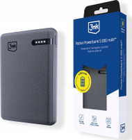 Powerbank 3mk Pocket, 5000mAh, 12W, gri