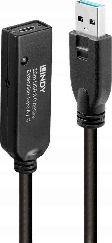 Kabllo zgjatuese USB 3.0 Lindy, 10m, Type A në USB C, e zezë