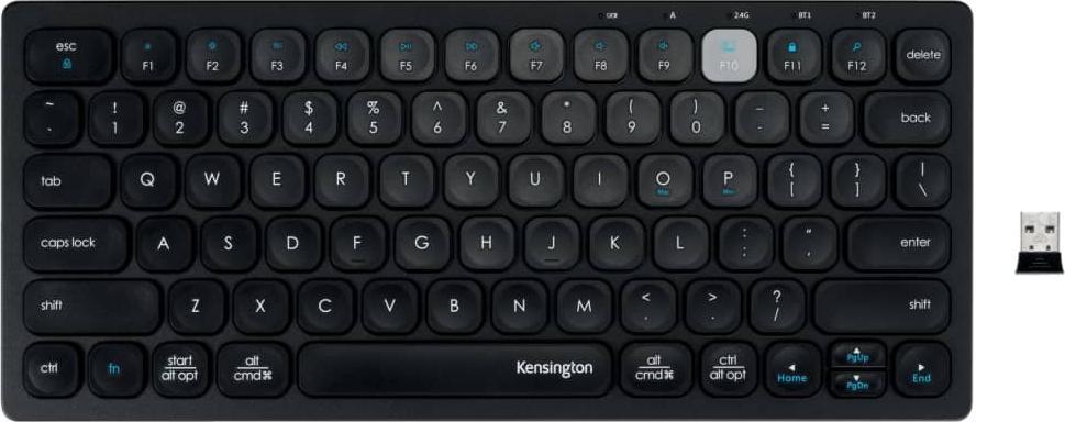 Tastierë pa tela Multi Device Dual, Bluetooth 2.4GHz, kompakte, e zezë