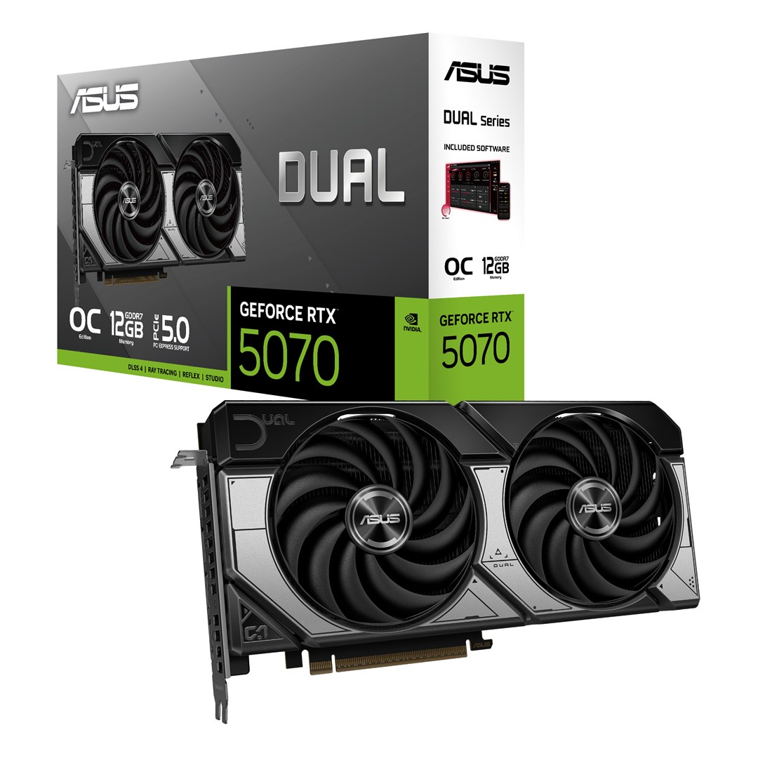 Kartelë grafike ASUS Dual RTX5070-O12G NVIDIA GeForce RTX 5070, 12 GB GDDR7