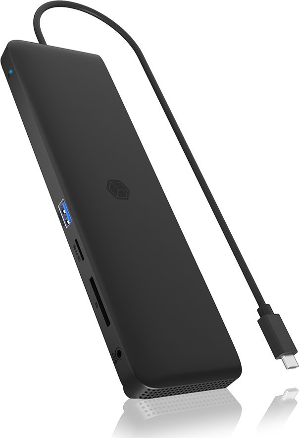 Docking station Icy Box IB-DK2116-C, USB Type-C, dalje të trefishta video, gri