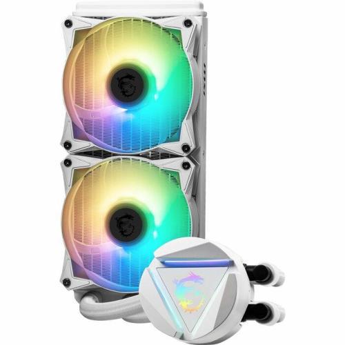 Ftohës ujor CPU MSI MAG CORELIQUID 240R V2, radiator 240mm, 2x 120mm ARGB, i bardhë