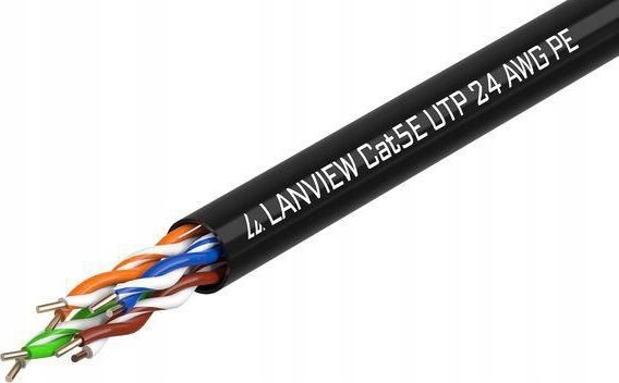 Kabllo rrjeti Lanview LVN122149, Cat5e U UTP, 305m, e zezë