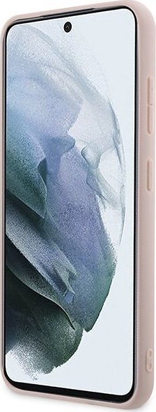 Kllëf telefoni Guess 4G Metal Logo për Samsung Galaxy A35 5G, PU, rozë