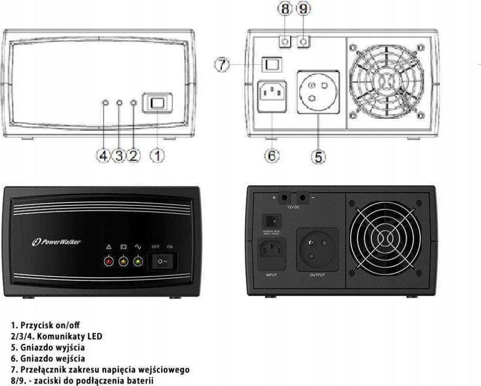 Inverter PowerWalker 650 SW FR, 0.65KVA, 325W, i zi