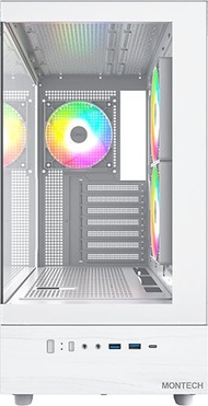 Kuti PC Montech XR, mid tower, 3x ventilatorë ARGB, e bardhë