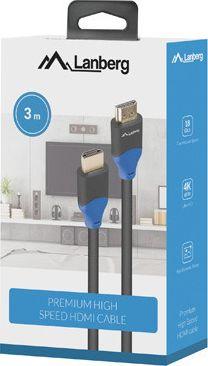 Kabllo Lanberg HDMI, 3 m, e zezë