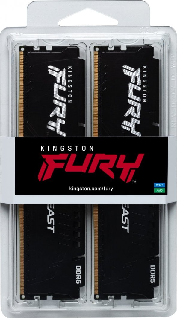 Memorie Kingston Fury Beast, DDR5, 64 GB, 6400 MHz, CL32, KF564C32BBEK2-64